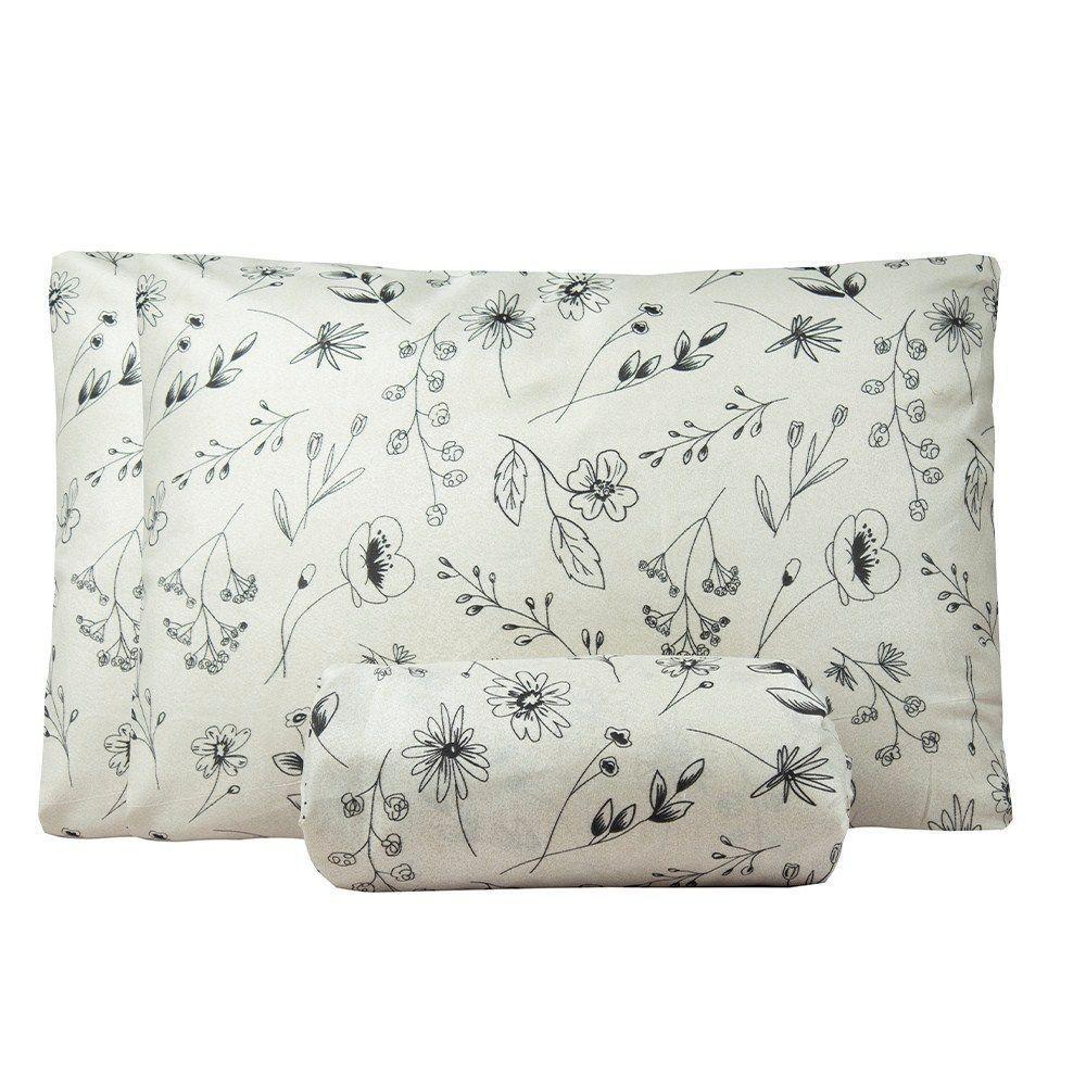Jogo De Lençol Queen Bouti Basic Estampado 180 Fios 3 Peças - Minimal Floral - 1