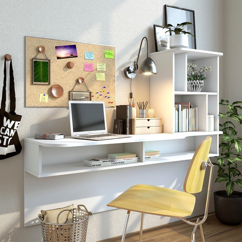 Escrivaninha Bancada Estudo Lilac Moov Branco Fosco - 9