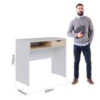 Escrivaninha Bancada Estudo Bit Moov Branco Fosco Tauari Nobre - 8