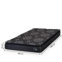 Cama Box Solteiro Colchão Com Molas Ensacadas City Pillow Top 88x188x61cm Hellen Preto - 3