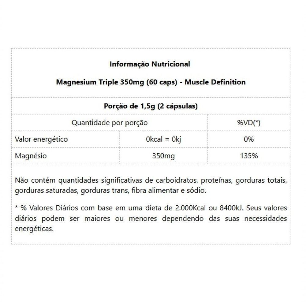Magnesium Triple 350mg 60 Caps Padrão Único - 2