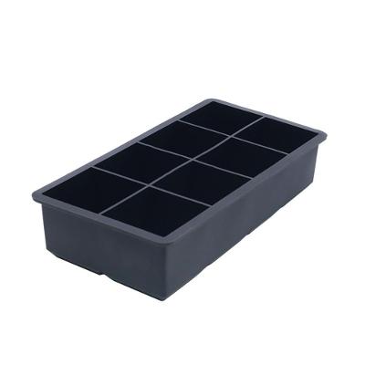 Forma De Gelo Quadrado 8 Cubos Em Silicone Kenya Preto
