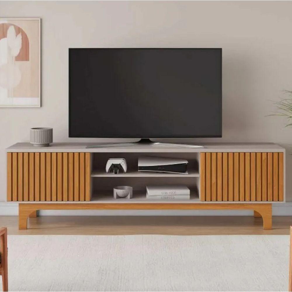 Rack Para Tv Até 70" Trunfo Jcm Movelaria - Cinamomo/off - 1