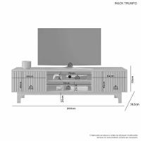 Rack Para Tv Até 70" Trunfo Jcm Movelaria - Cinamomo/off - 4