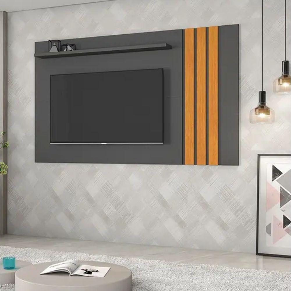 Painel Para Tv Até 70" Atraente Jcm Movelaria - Grafite/cinamomo - 1