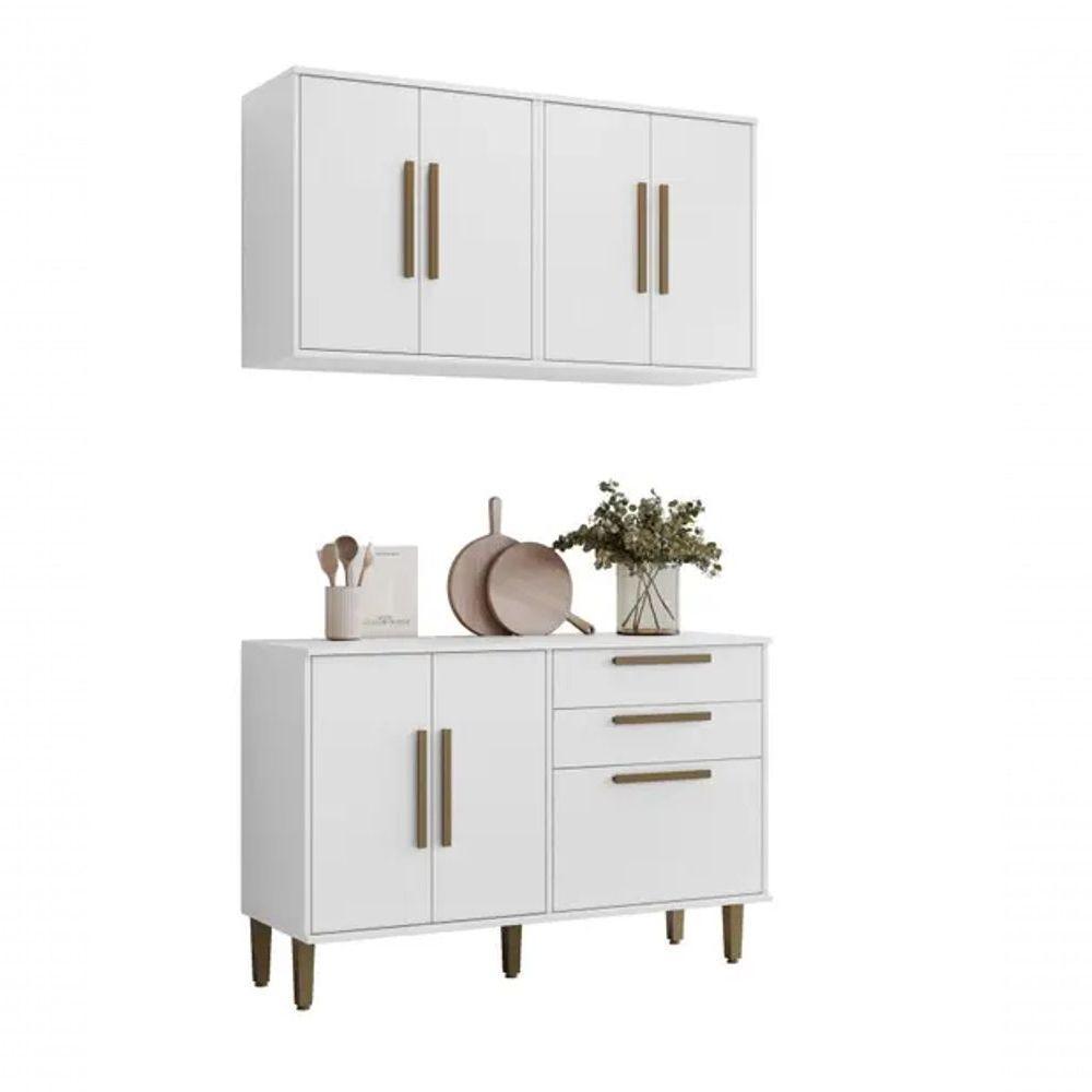 Cozinha Lorena 7 Portas 2 Gavetas Kaiki Móveis - Branco - 2