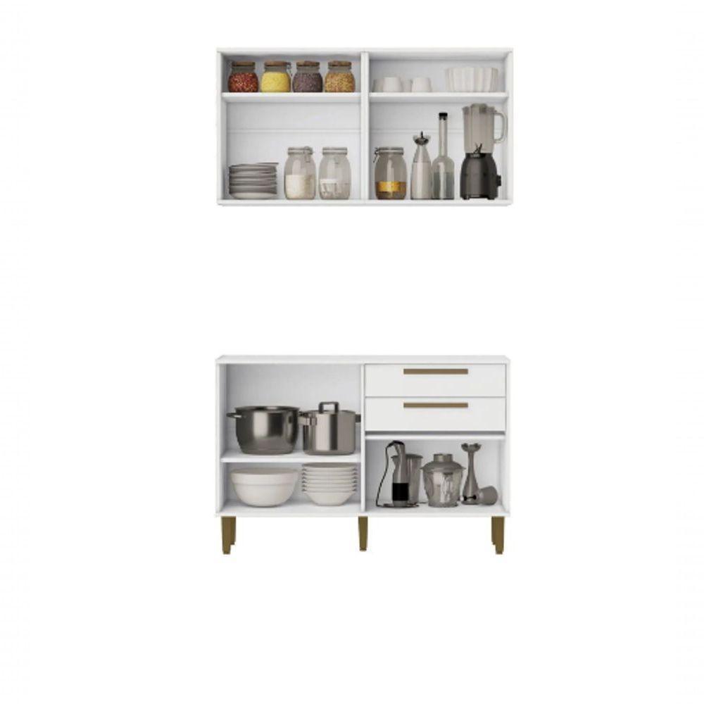 Cozinha Lorena 7 Portas 2 Gavetas Kaiki Móveis - Branco - 3