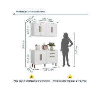 Cozinha Lorena 7 Portas 2 Gavetas Kaiki Móveis - Branco - 4