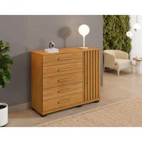 Cômoda Paris 5 Gavetas E 1 Porta Benetil Móveis - Cinamomo - 3