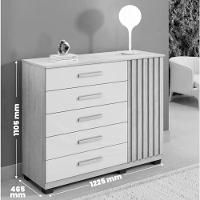 Cômoda Paris 5 Gavetas E 1 Porta Benetil Móveis - Cinamomo - 4