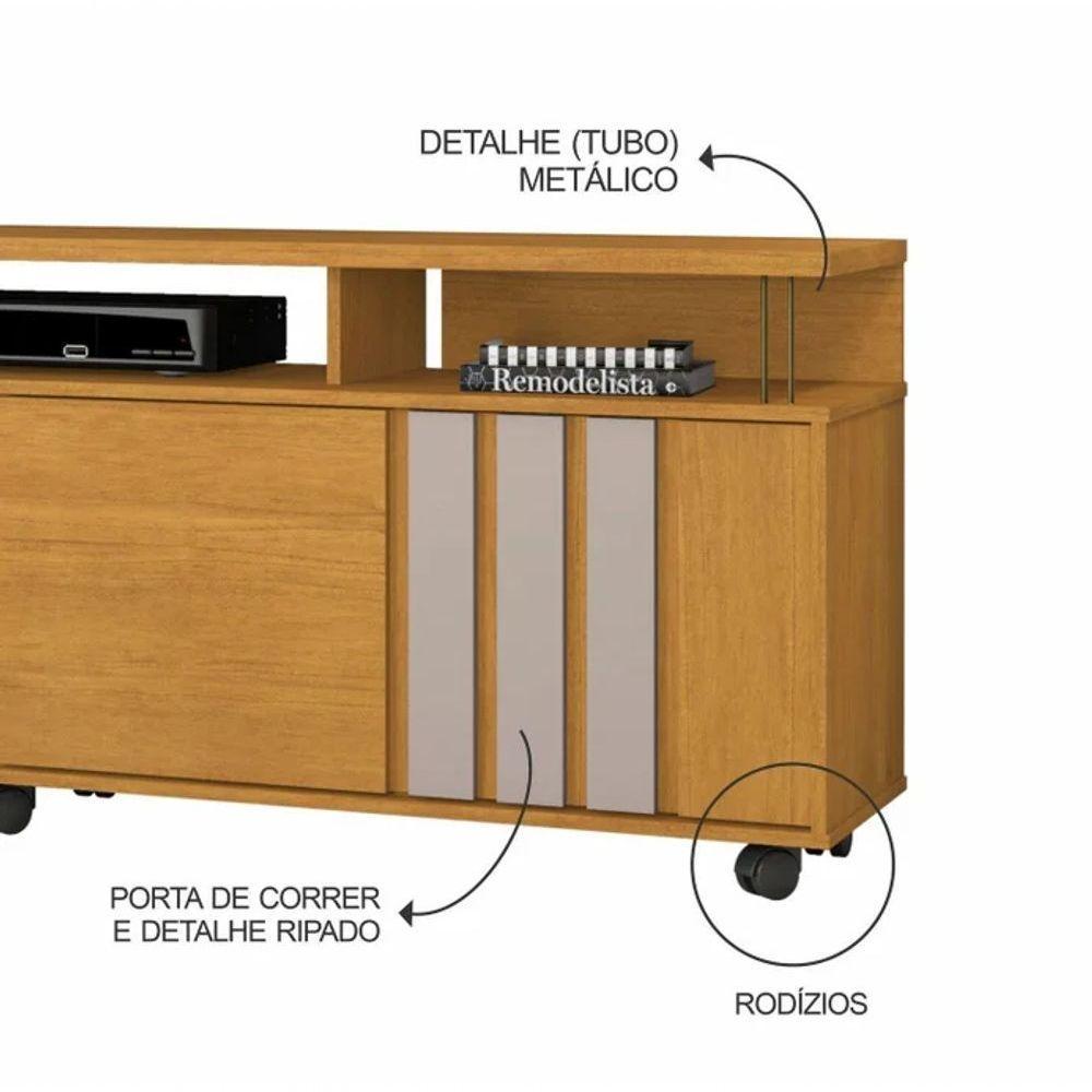 Rack Atraente Para Tv 70" Jcm Movelaria - Cinamomo/off - 5