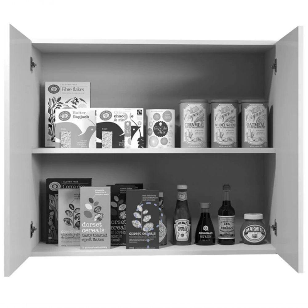 Armário Aéreo Valência 2 Portas Kaiki Móveis - Nature/off - 3