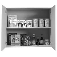 Armário Aéreo Valência 2 Portas Kaiki Móveis - Nature/off - 3