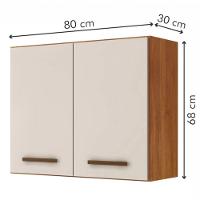 Armário Aéreo Valência 2 Portas Kaiki Móveis - Nature/off - 4