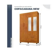 Guarda Roupa Copacabana New 4 Portas Com Espelho Benetil Móveis - Cinamomo - 2