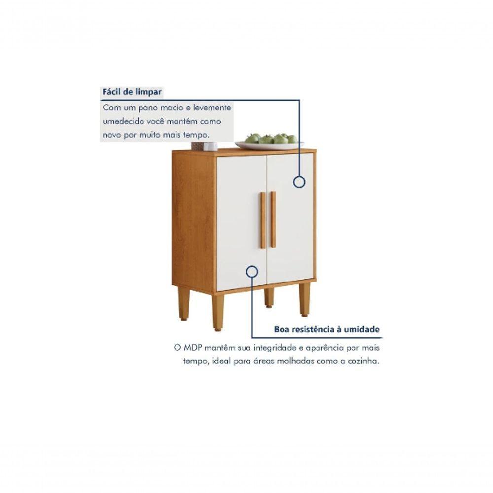 Balcão 2 Portas Lorena Kaiki Móveis - Nature/off - 4