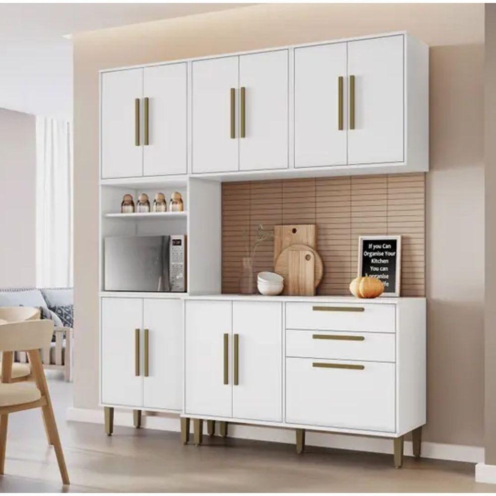 Cozinha Lorena 11 Pts Torre Quente Kaiki Móveis - Branco - 1