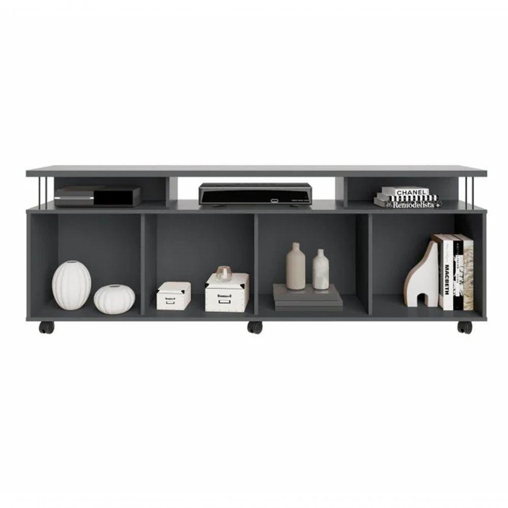 Rack Atraente Para Tv 70" Jcm Movelaria - Grafite/cinamomo - 2