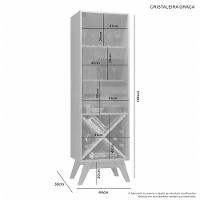 Cristaleira Graça Jcm Movelaria - Cinamomo/off - 4