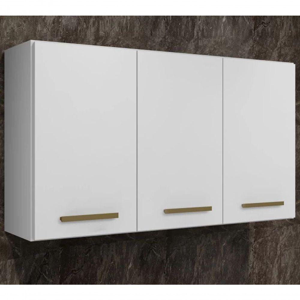 Armário Aéreo Etios 3 Portas Kaiki Móveis - Branco - 2