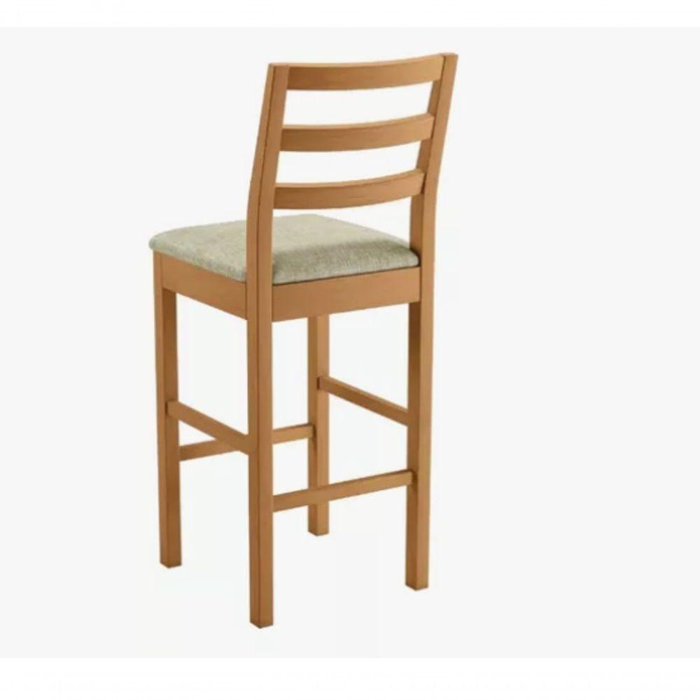 Banqueta Jade 02 Madeira Maciça Linho Bege Jcm Movelaria - 2