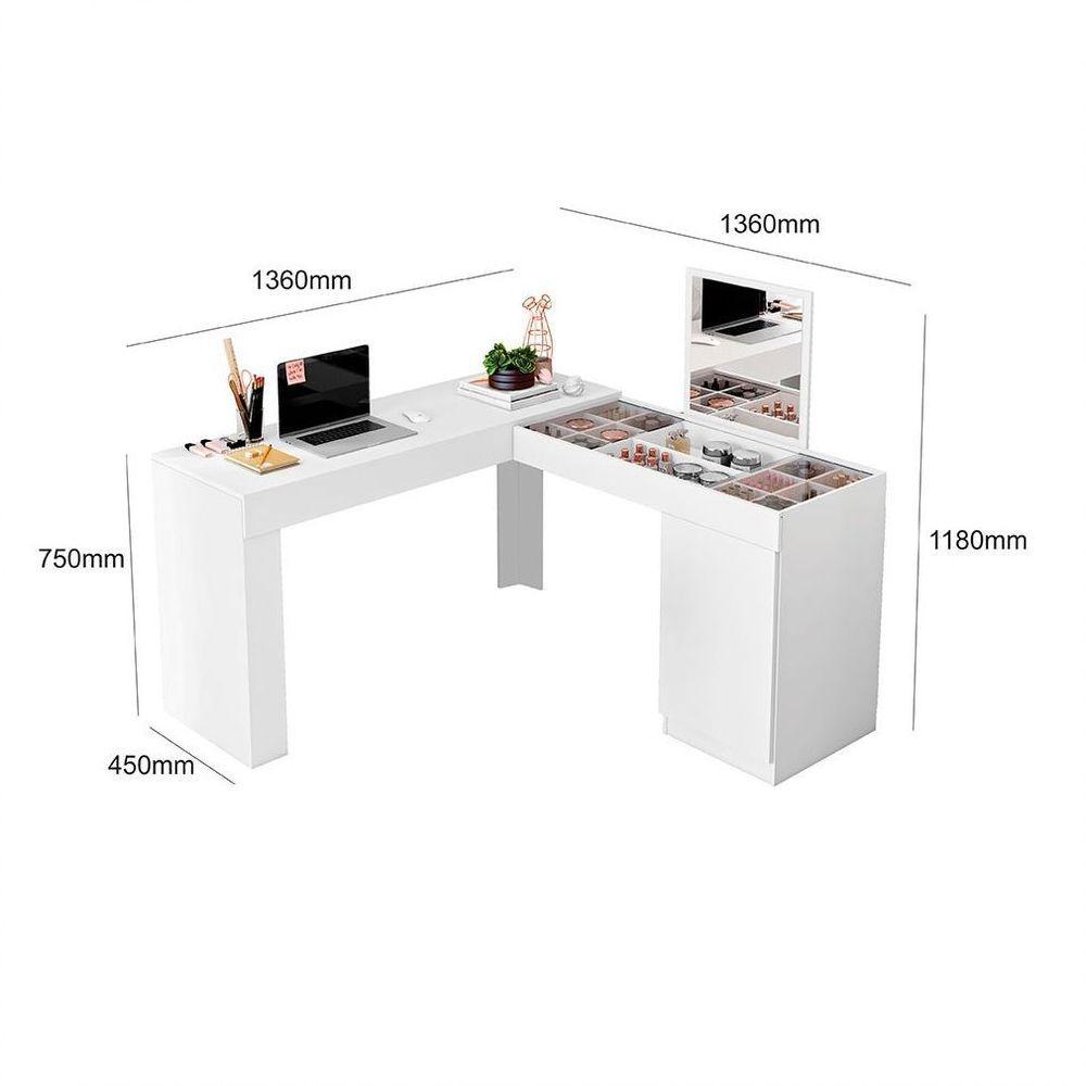 Escrivaninha Penteadeira Mobler Princesa Branco Com Fosco - 2