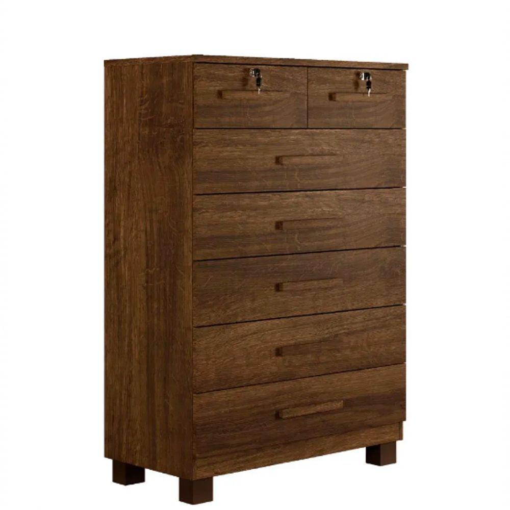 Cômoda New Barcelona 7 Gavetas Benetil Móveis - Imbuia - 2