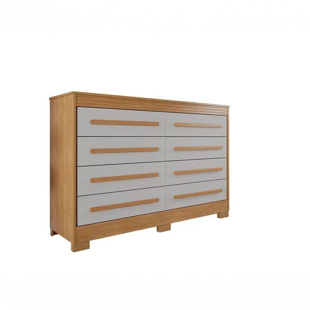 Cômoda Califórnia 8 Gavetas 100% Mdf Cinamomo/off - Benetil - 2