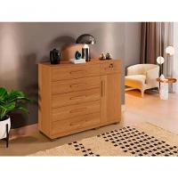Cômoda Milão 6 Gavetas 1 Porta Benetil Móveis - Cinamomo - 1
