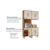 Cozinha Lorena 7 Pts C/ Fruteira Kaiki Móveis - Nature/off