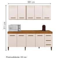 Cozinha Completa Atenas 9 Portas 3 Gavetas Kaiki Móveis - Nature/off