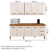 Cozinha Completa Atenas 9 Portas 3 Gavetas Kaiki Móveis - Nature/off - 5