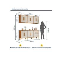 Cozinha Completa 11 Portas 2 Gavetas Lorena Kaiki Móveis - Nature/off