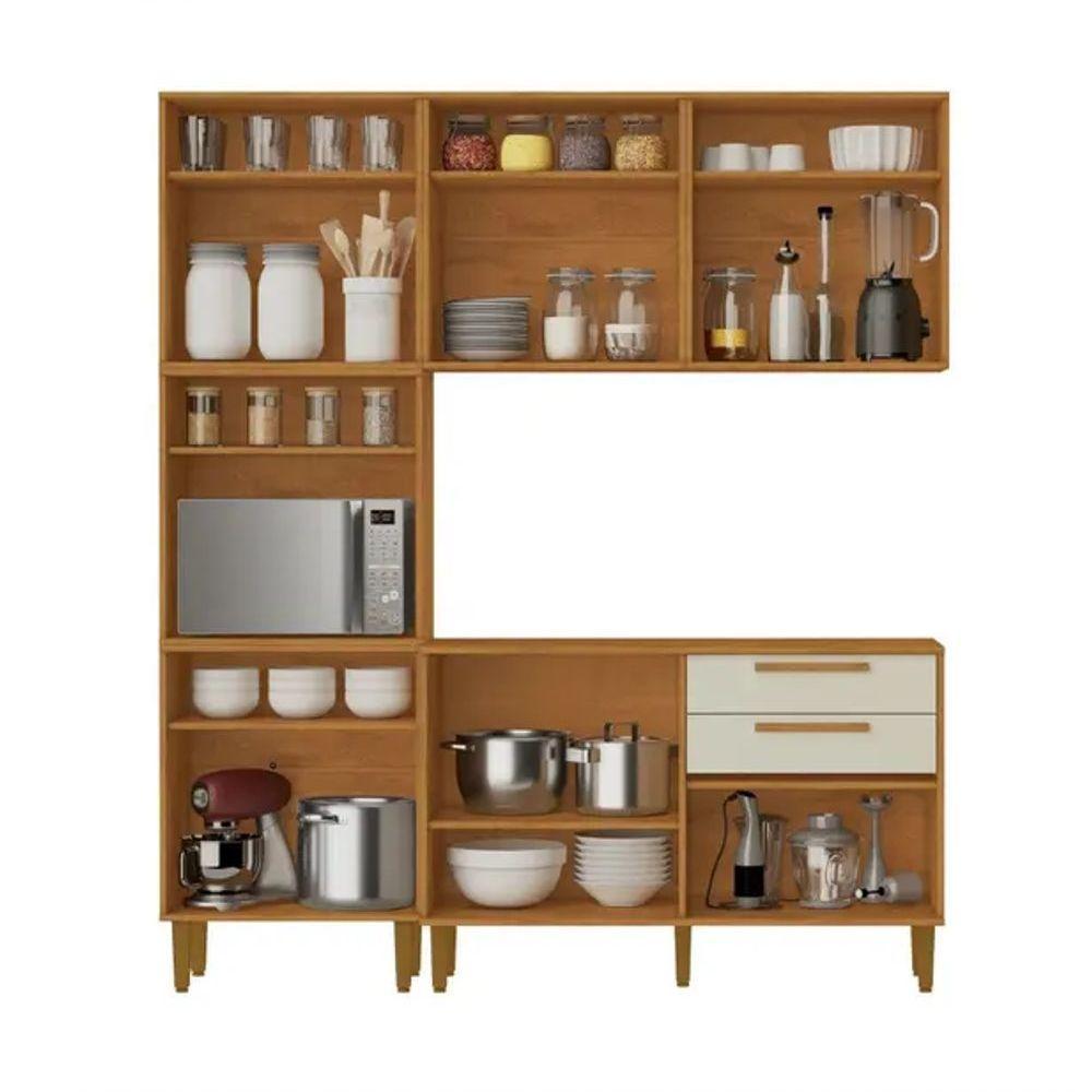 Cozinha Lorena 11 Pts Torre Quente Kaiki Móveis - Nature/off - 2