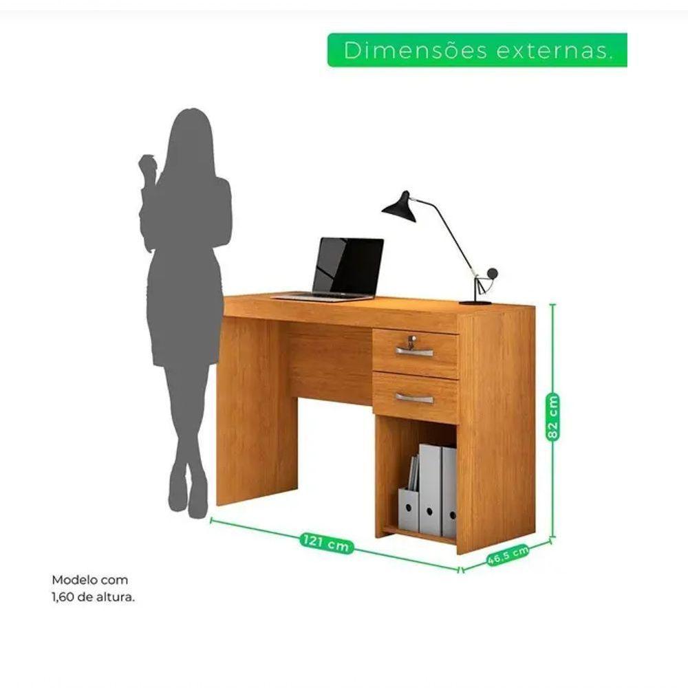 Escrivaninha Iara 2 Gavetas Nicho Jcm Movelaria - Cinamomo - 2