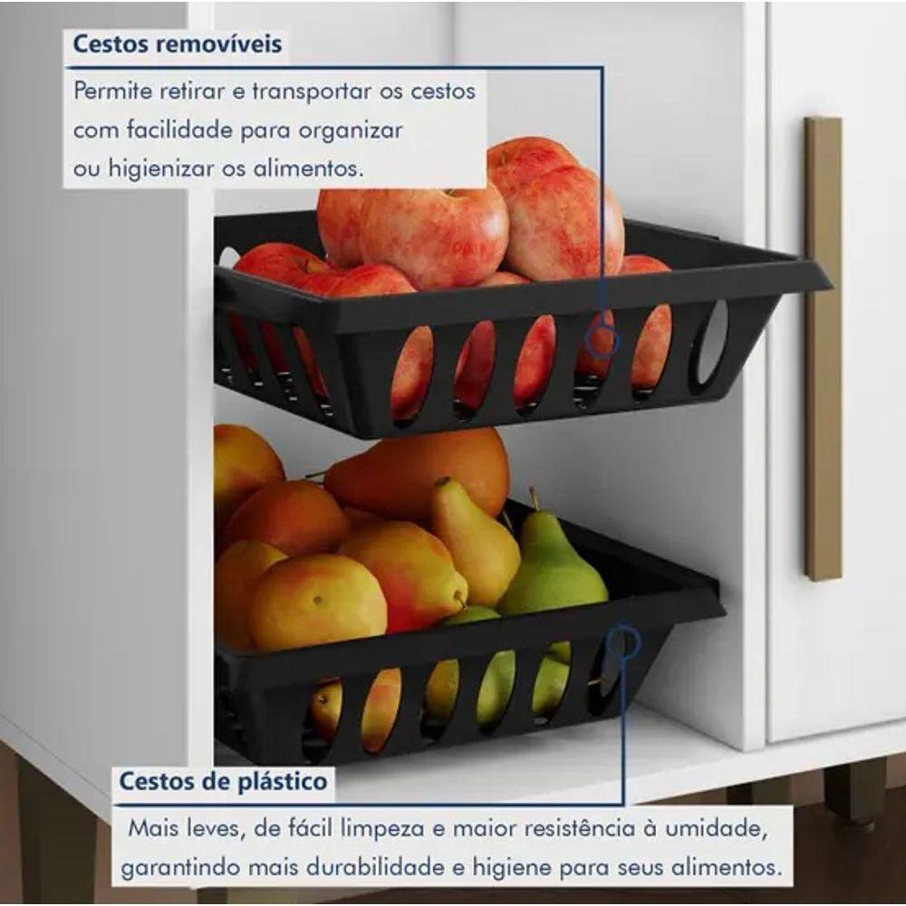 Cozinha Completa 10 Portas 3 Gavetas Com Fruteira Lorena Kaiki Móveis - Branco - 4
