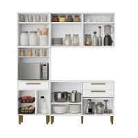 Cozinha Completa 10 Portas 3 Gavetas Com Fruteira Lorena Kaiki Móveis - Branco - 3