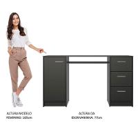 Escrivaninha para Computador Alaska 3 Gavetas Preto - 8