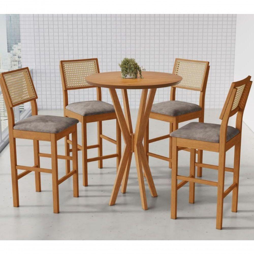 Mesa Bistrô Simpatia 4 Banquetas Jade Tela Jcm Cinamomo - 1