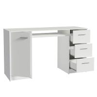 Escrivaninha Mesa Para Computador Madesa Alaska 3 Gavetas 1 Porta Branco - 5