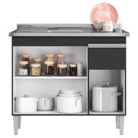 Balcão De Pia Ambiente Tatiane 100cm Preto Fosco - Ajl - 3