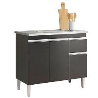 Balcão De Pia Ambiente Tatiane 100cm Preto Fosco - Ajl - 5