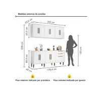 Cozinha Completa 11 Portas 2 Gavetas Lorena Kaiki Móveis - Branco - 3