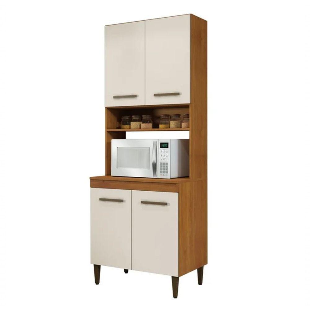 Paneleiro Torre Quente Atenas 4 Portas Kaiki Móveis - Nature/off - 4