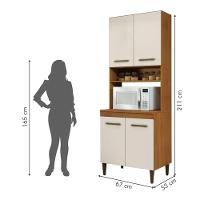 Paneleiro Torre Quente Atenas 4 Portas Kaiki Móveis - Nature/off - 3