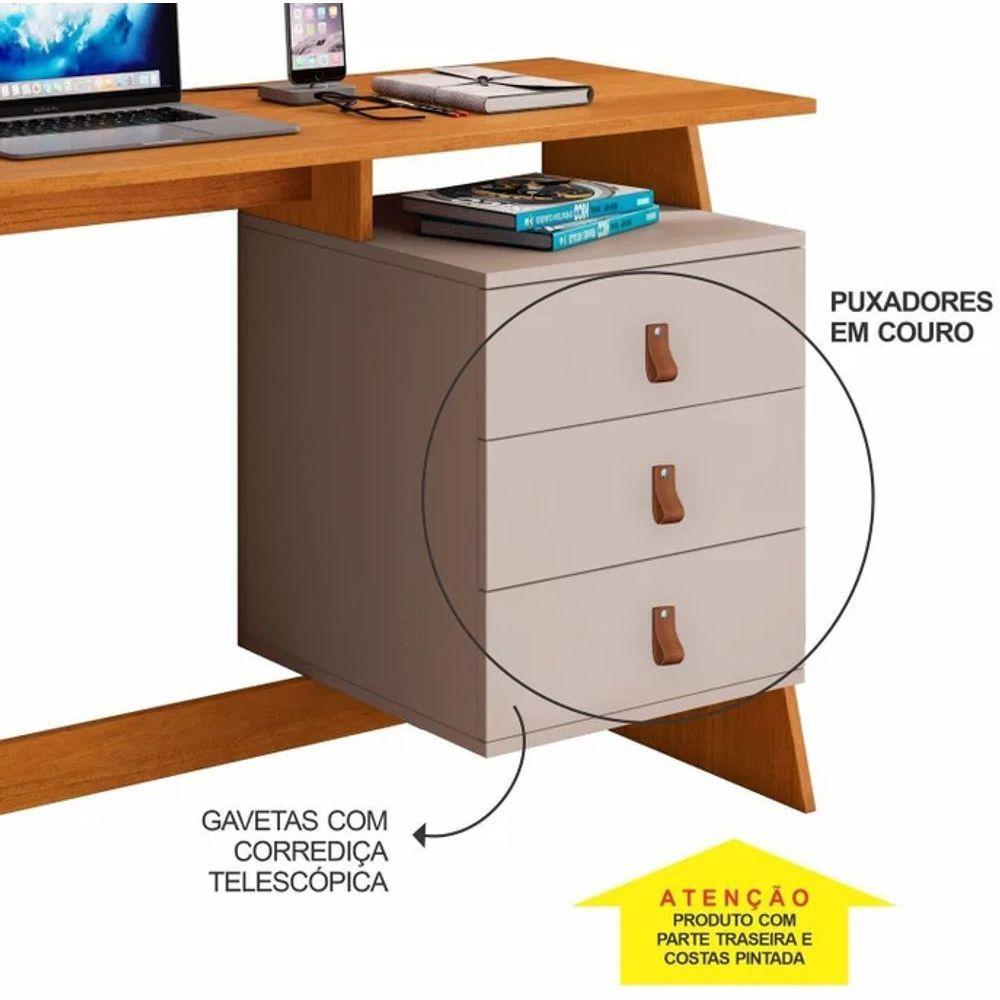 Escrivaninha Gaby Jcm Movelaria - Cinamomo/off - 4