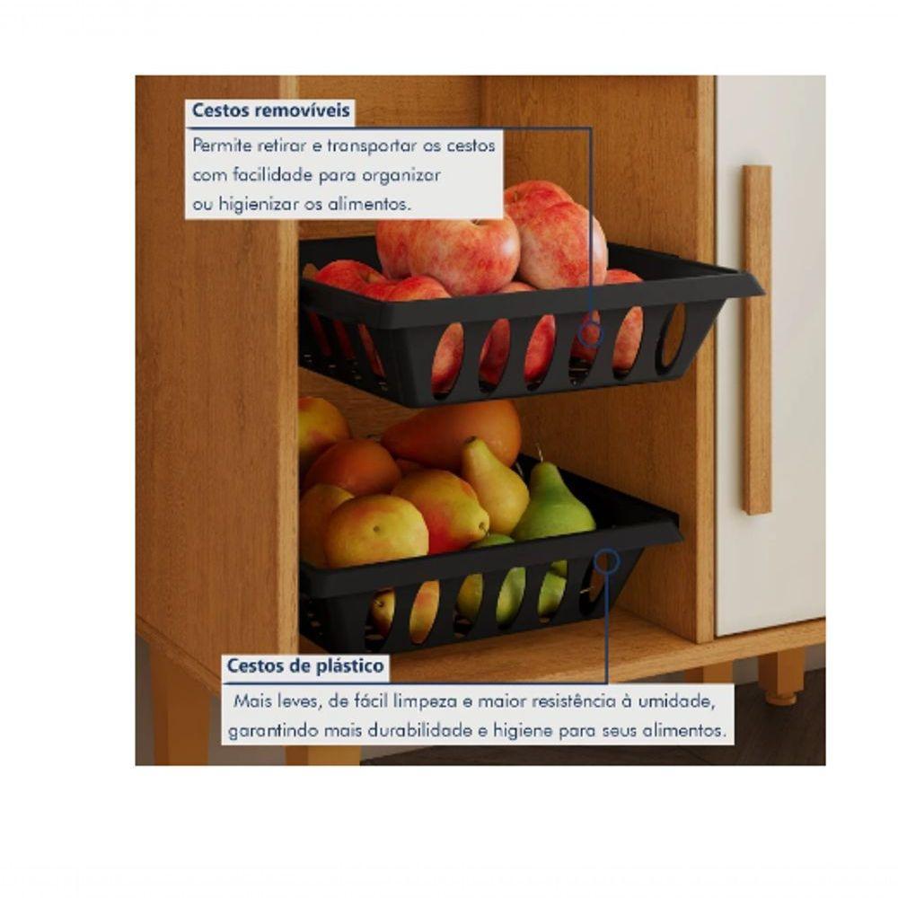 Cozinha Lorena 14 Portas Fruteira Kaiki Móveis - Nature/off - 5