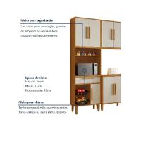 Cozinha Lorena 14 Portas Fruteira Kaiki Móveis - Nature/off