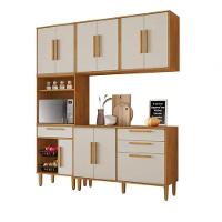 Cozinha Completa 10 Portas 3 Gavetas Com Fruteira Lorena Kaiki Móveis - Nature/off White - 2