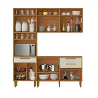 Cozinha Completa 10 Portas 3 Gavetas Com Fruteira Lorena Kaiki Móveis - Nature/off White - 3